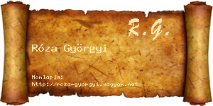 Róza Györgyi névjegykártya